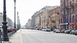 New lights on Ligovsky pr., And Malaya Morskaya Str. in St. Petersburg