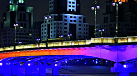 Lighting bridges Astana