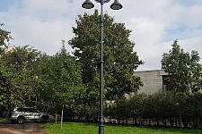 Square near the metro station "Black River" in St. Petersburg