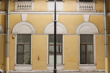 Cast-iron lanterns in Million street in St. Petersburg, 2019