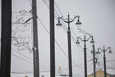Supports under the contact network in Tomsk, 2019