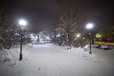 Square near the monument to SM Kirov in Murmansk, 2020