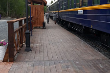 Lighting railway station in Sortavala