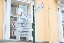 Information pointers in manor Derzhavins. Fontanka Embankment. St. Petersburg, 2020