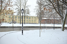 Square on the Red Str. and "City Garden" in Kolpino