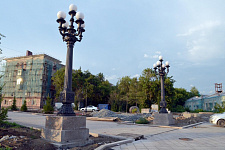 Reconstruction of historic streetlights in Omsk 2016