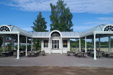 Covered gallery and caf? on the island of Valaam