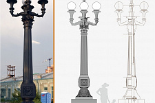 Reconstruction of historic streetlights in Omsk 2016