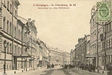 Cast-iron lanterns in Million street in St. Petersburg, 2019