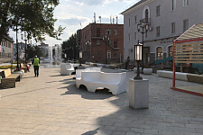 Arbat Street in Ust-Kamenogorsk, Kazakhstan, 2019
