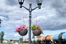 Lighting railway station in Sortavala