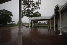 Covered gallery and caf? on the island of Valaam