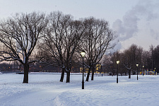 Square on the Red Str. and "City Garden" in Kolpino