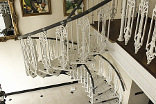 A spiral staircase in the Dibunovskoy street, in August 2013, St. Petersburg
