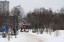 Square at the Bestuzhev Str. in St. Petersburg. 2021
