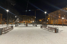 Square on the street Gastello, Saint Petersburg, 2021
