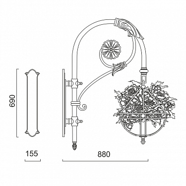 Suspended flowerpot K20.CP