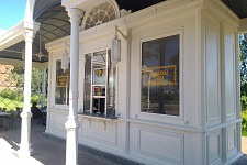 Covered gallery and caf? on the island of Valaam
