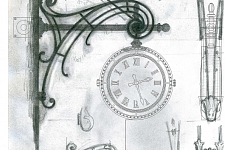 Street clock on Nevsky pr., St. Petersburg. 2017