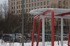Square at the Bestuzhev Str. in St. Petersburg. 2021
