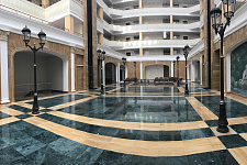 Lighting a courtyard of an elite residential complex "Chateau de Richelieu" in Yalta, 2018