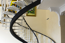 A spiral staircase in the Dibunovskoy street, in August 2013, St. Petersburg