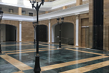 Lighting a courtyard of an elite residential complex "Chateau de Richelieu" in Yalta, 2018