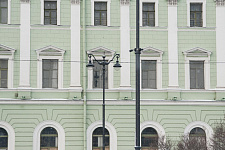 Cast-iron lanterns in Million street in St. Petersburg, 2019