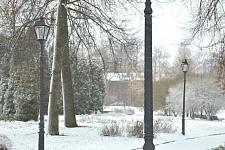 Square on the Red Str. and "City Garden" in Kolpino
