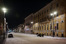 Cast-iron lanterns in Million street in St. Petersburg, 2019