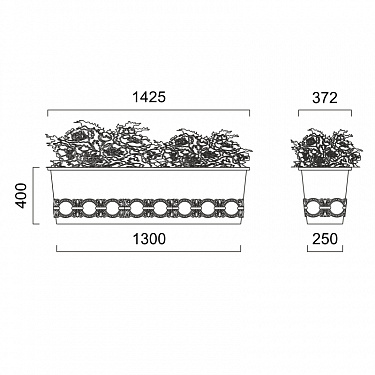 Flower cache-pot Model 1