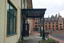 Street awning for a country house in the Leningrad region