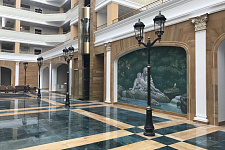 Lighting a courtyard of an elite residential complex "Chateau de Richelieu" in Yalta, 2018