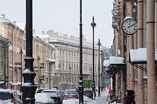 Cast-iron lanterns in Million street in St. Petersburg, 2019