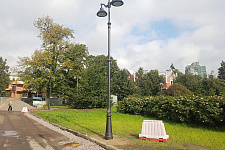 Square near the metro station "Black River" in St. Petersburg