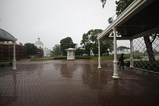 Covered gallery and caf? on the island of Valaam