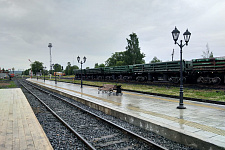 Lighting railway station in Sortavala