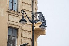Cast-iron lanterns in Million street in St. Petersburg, 2019