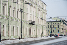 Cast-iron lanterns in Million street in St. Petersburg, 2019
