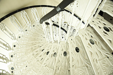 A spiral staircase in the Dibunovskoy street, in August 2013, St. Petersburg