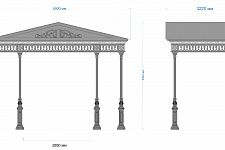 Street awning for a country house in the Leningrad region