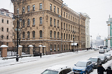 Cast-iron lanterns in Million street in St. Petersburg, 2019