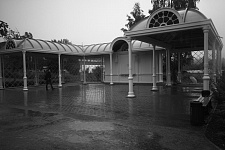 Covered gallery and caf? on the island of Valaam
