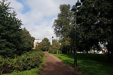 Square near the metro station "Black River" in St. Petersburg