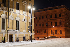 Cast-iron lanterns in Million street in St. Petersburg, 2019